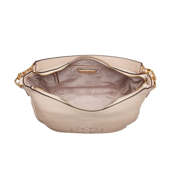 Tory Burch Harper Zip Leather Hobo - Bedrock - Picture 5 of 6